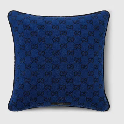 Gucci Gg Cotton Cushion In Blue