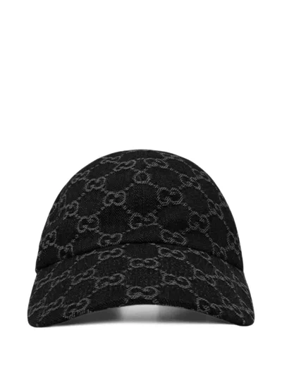 Gucci Gg Cotton Denim Baseball Hat In Black
