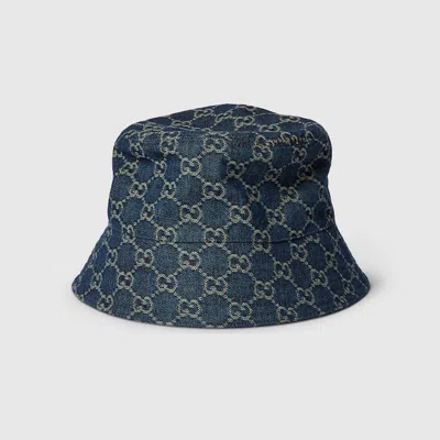Gucci Gg Cotton Denim Bucket Hat In Blue