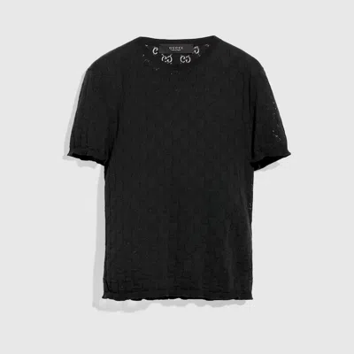 Gucci Gg Cotton Devoré T-shirt In Black