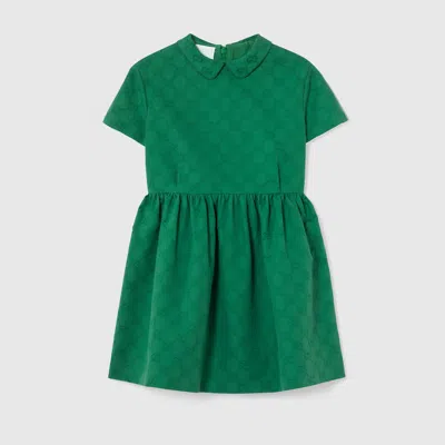 Gucci Kids' Gg Cotton Dress In Green