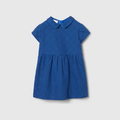Gucci Babies' Gg Cotton Dress In Blue