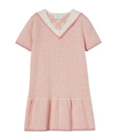 Gucci Gg Cotton Dress In Nude | ModeSens