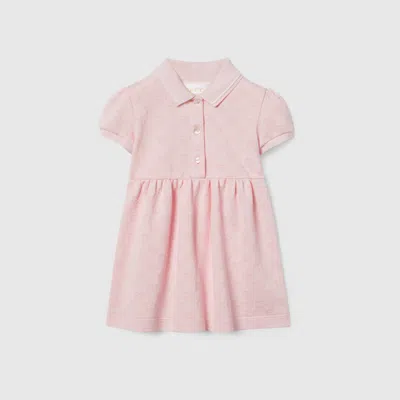 Gucci Babies' Gg Cotton Dress In Pink