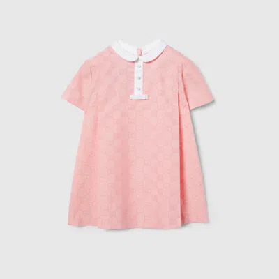 Gucci Babies' Gg Cotton Dress In Pink