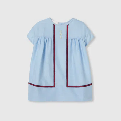 Gucci Babies' Gg Cotton Dress With Web