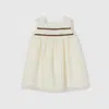 Gucci Gg Cotton Dress With Web In White