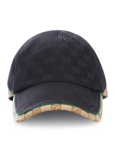 Gucci Gg Cotton Fabric Baseball Cap In Black