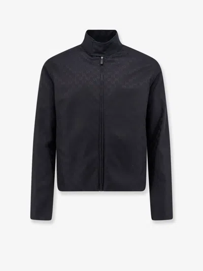 Gucci Gg Cotton Fabric Jacket In Black