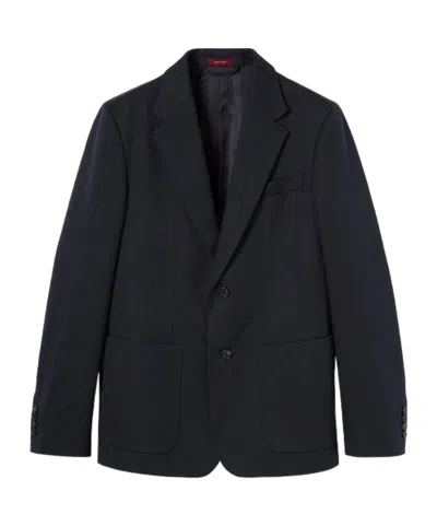 Gucci Drill Jacket With Liftboy Embroidery In Blue