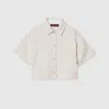 Gucci Gg Cotton Gabardine Shirt In Neutral