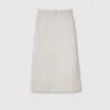 Gucci Gg Cotton Gabardine Skirt In Neutral