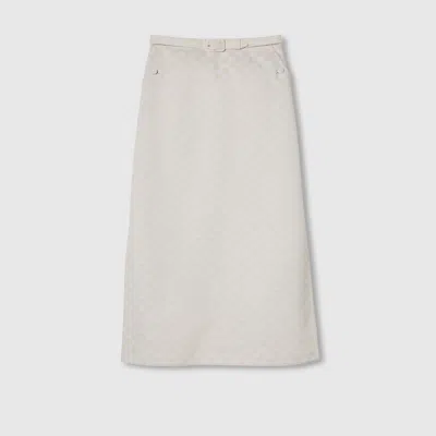 Gucci Gg Cotton Gabardine Skirt In Pink