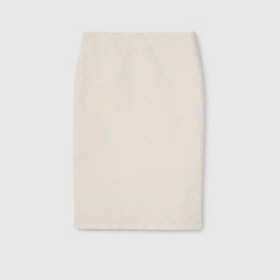 Gucci Gg Cotton Gabardine Skirt In Neutral