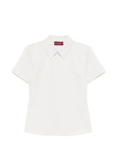 Gucci Gg Cotton Gabardine T-shirt In White