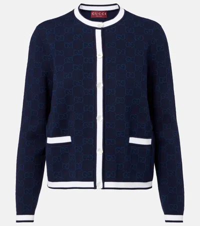 Gucci Gg Fine Cotton Jacquard Cardigan