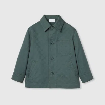 Gucci Kids' Gg Cotton Jacket In Green