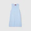 Gucci Gg Cotton Jacquard Mini Dress In Blue
