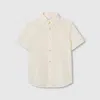 Gucci Kids' Gg Cotton Jacquard Shirt In White