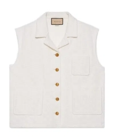 Gucci Gg Cotton Jersey Gilet In White