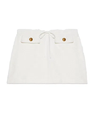 Gucci Gg Cotton Jersey Skirt In White