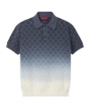 Gucci Gg Cotton Knit Jacquard Polo Shirt In Multi
