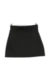 Gucci Solid Color Flared Umbrella Skirt In Black