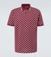 Gucci Men Red Polo Shirt With Striped Classic Collar In Gg Jacquard Cotton Man In Burgundy