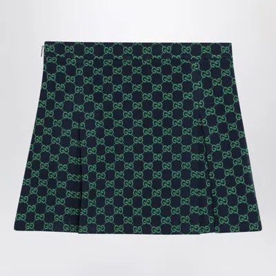 Gucci Gg Cotton Piqué Mini Skirt In Green