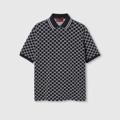 Gucci Gg Cotton Piquet Jacquard Polo Shirt