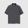 Gucci Gg Cotton Jacquard Polo Shirt In Blue