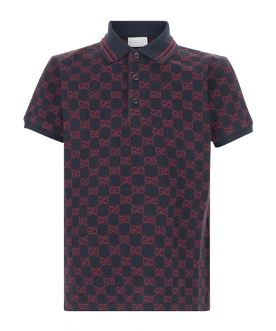 Gucci Gg Cotton Polo Shirt In Neutral