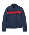 Gucci Gg Cotton Poplin Jacket With Web In Blue
