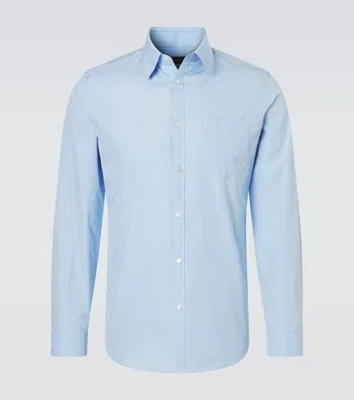 Gucci Gg Cotton Poplin Shirt In Blue