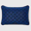 Gucci Gg Cotton Rectangular Cushion In Blue