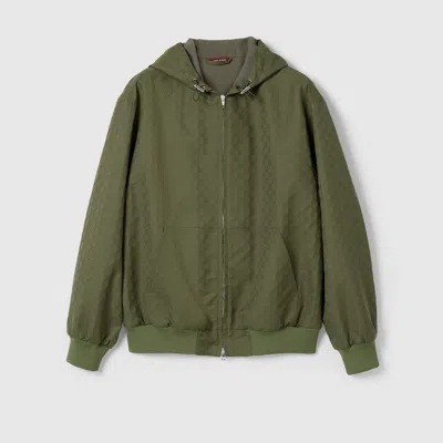Gucci Gg Cotton Ripstop Hooded Jacket In Green