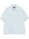 Gucci Mens Gg Monogram Relaxed Cotton Shirt Baby Blue In Blue