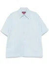 Gucci Mens Gg Monogram Relaxed Cotton Shirt Baby Blue In Blue