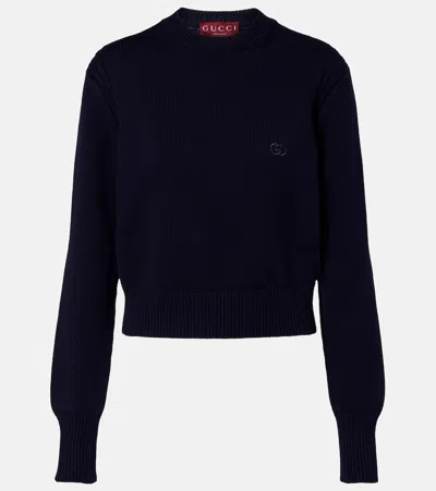 Gucci Gg Cotton Sweater In Black