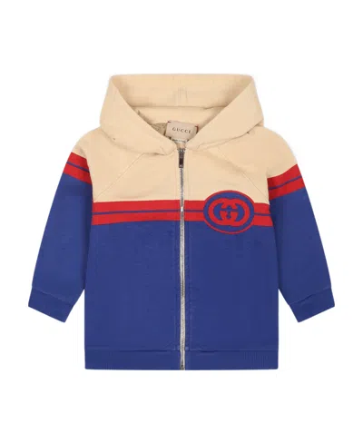 Gucci Gg Cotton Hoodie In Blue