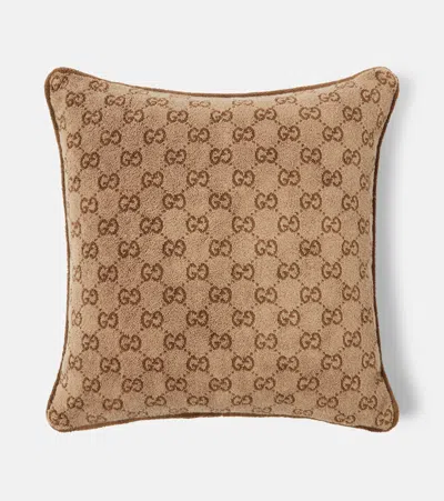 Gucci Gg Cotton Terry Cushion In Brown