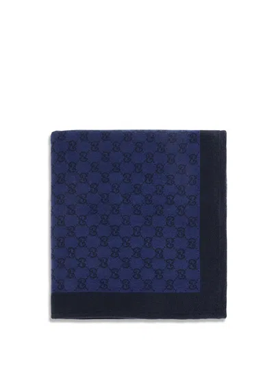 Gucci Gg Cotton Terry Scarf In Navy
