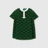 Gucci Baby Gg Cotton Velvet Dress In Green