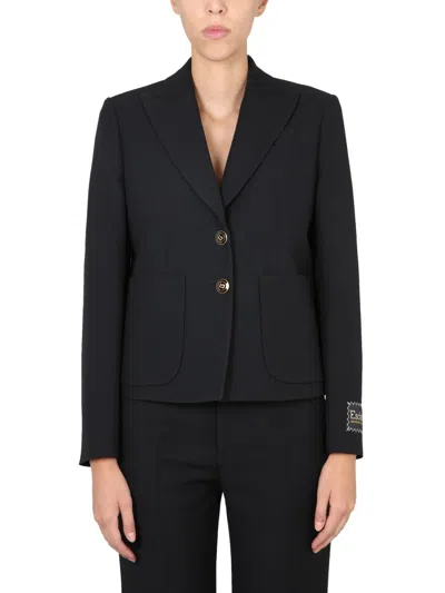 Gucci Gg Cotton Viscose Formal Jacket In Black
