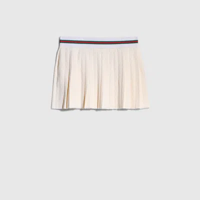 Gucci Gg Cotton Viscose Jacquard Mini Skirt In White