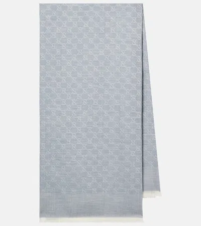 Gucci Gg Cotton, Wool, And Silk Scarf