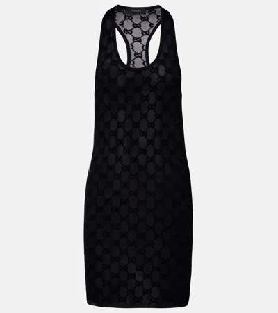 Gucci Gg Crêpe Minidress In Black