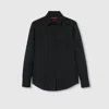 Gucci Gg Crêpe Silk Shirt In Black