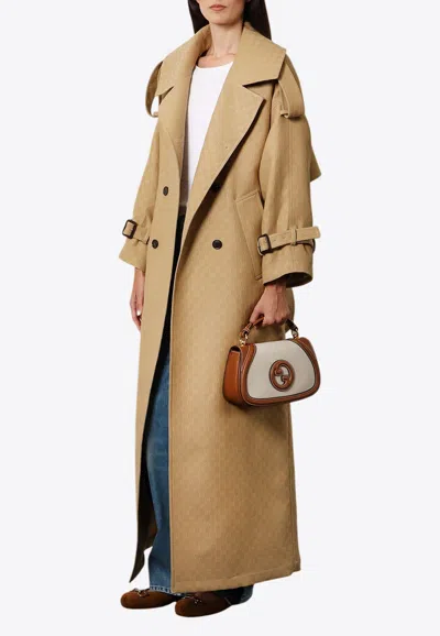 Gucci Gg Crepe Silk Wool Double-breasted Coat