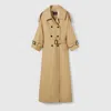 Gucci Women Wool And Silk Crepe Coat With All-over Gg Motif In Beige